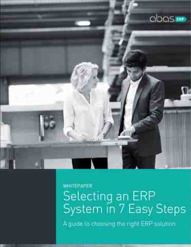 7 easy steps to selecting an ERP system Selecting an ERP system in 7 easy steps cover image